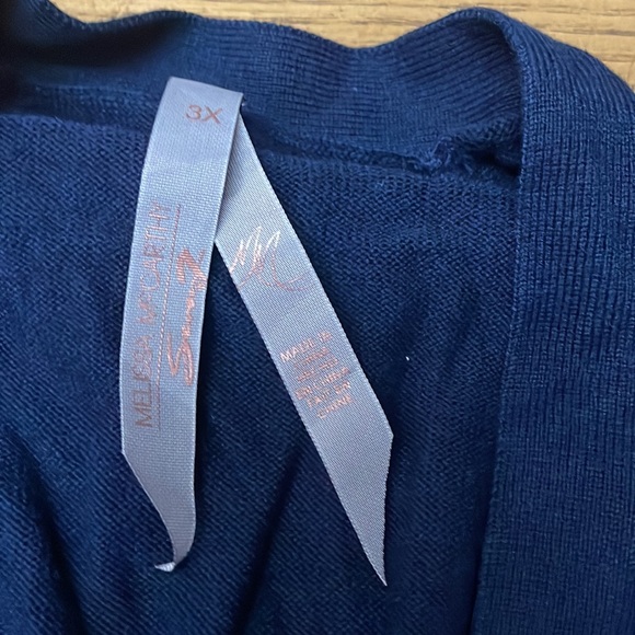 Melissa McCarthy Seven Size 3x Navy Cardigan - Picture 4 of 8